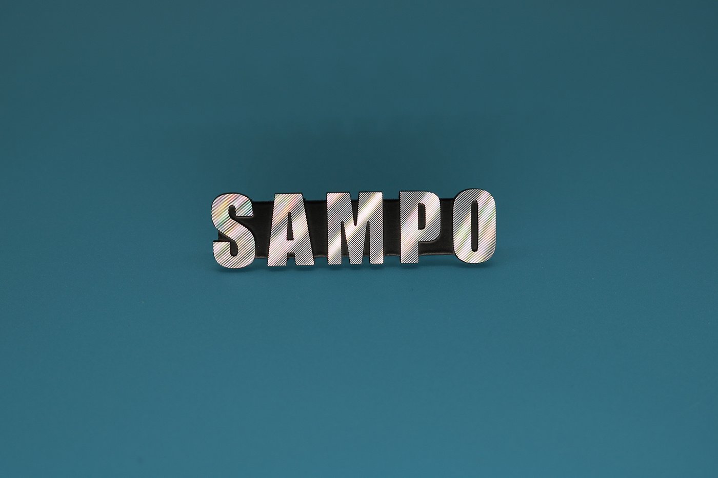 Custom aluminum nameplate with printed brand logo