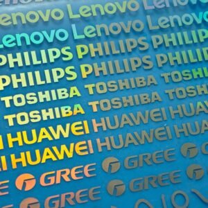 Custom Holographic Metal Logo Stickers: Ultra-Thin Iridescent Electroformed Badges