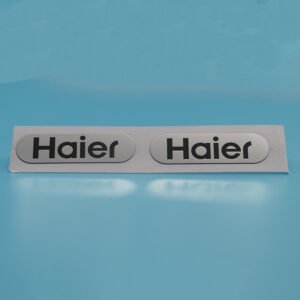 Custom precision etched stainless steel nameplate with brand logo