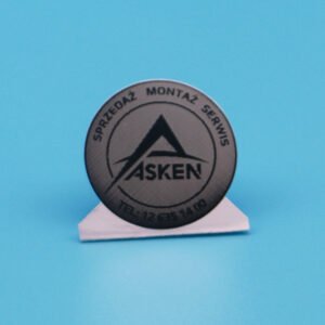 Custom precision etched stainless steel nameplate with brand logo