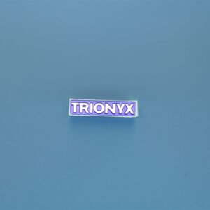 Custom precision etched stainless steel nameplate with brand logo