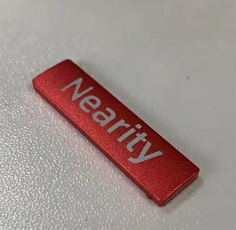 Custom aluminum nameplate with printed brand logo