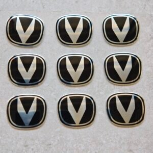 Aluminum car logo badge with clear resin dome protective coating